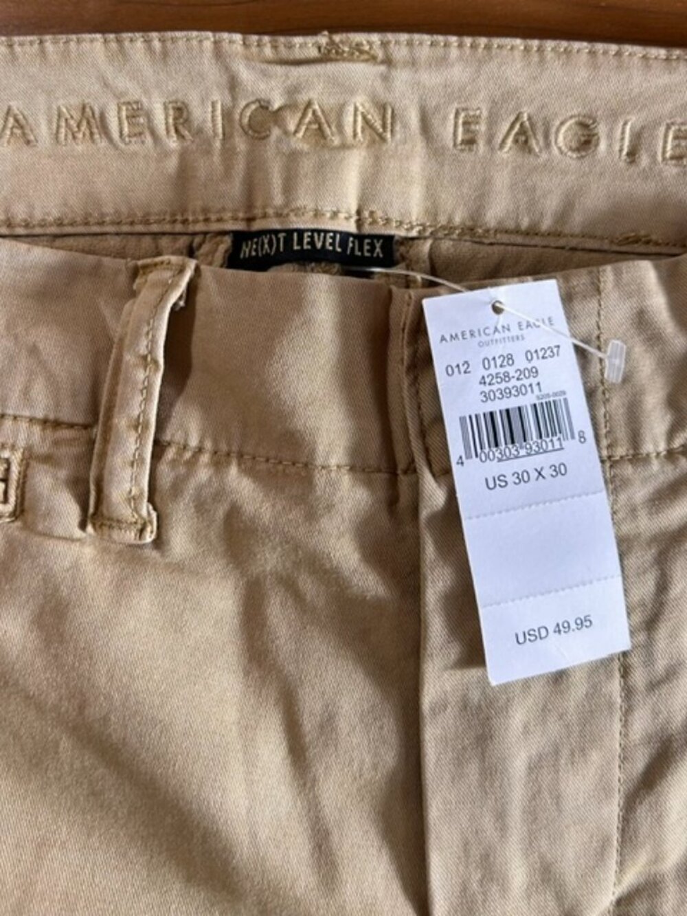 American Eagle Khaki Next Level Flex Slim Straight Men's Size 30x30 Pants NWT - Picture 7 of 12